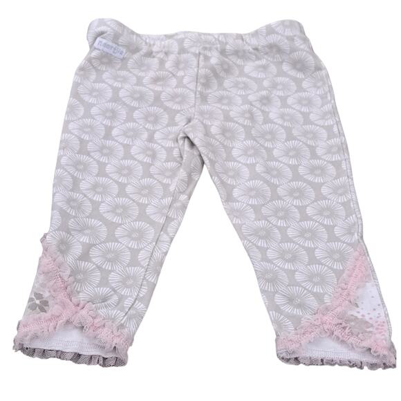 Girl's Naartjie Gray Floral With Pink Tulle Capris Size XS 3 Years - Picture 1 of 8